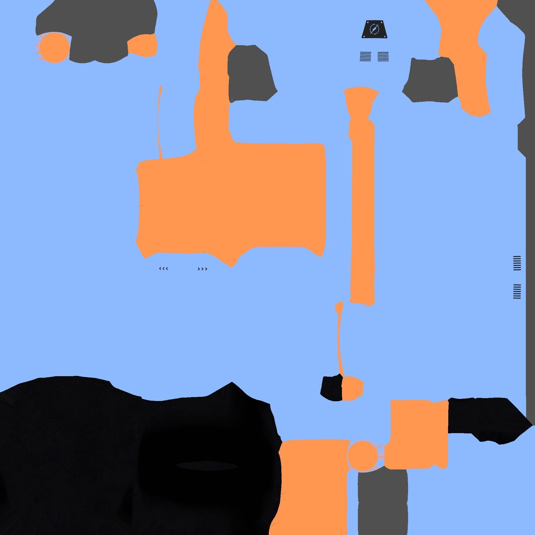 Jetpack Electric B09 Blue Orange - SciFi Character Design Low-poly 3D model_18