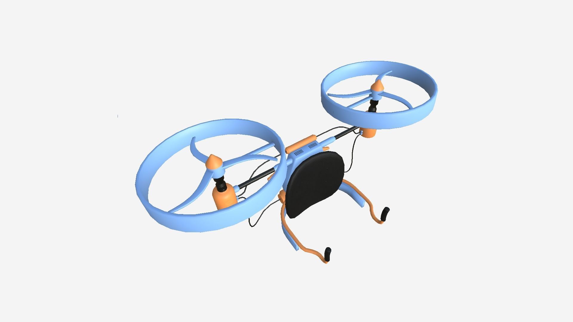 Jetpack Electric B09 Blue Orange - SciFi Character Design Low-poly 3D model_2