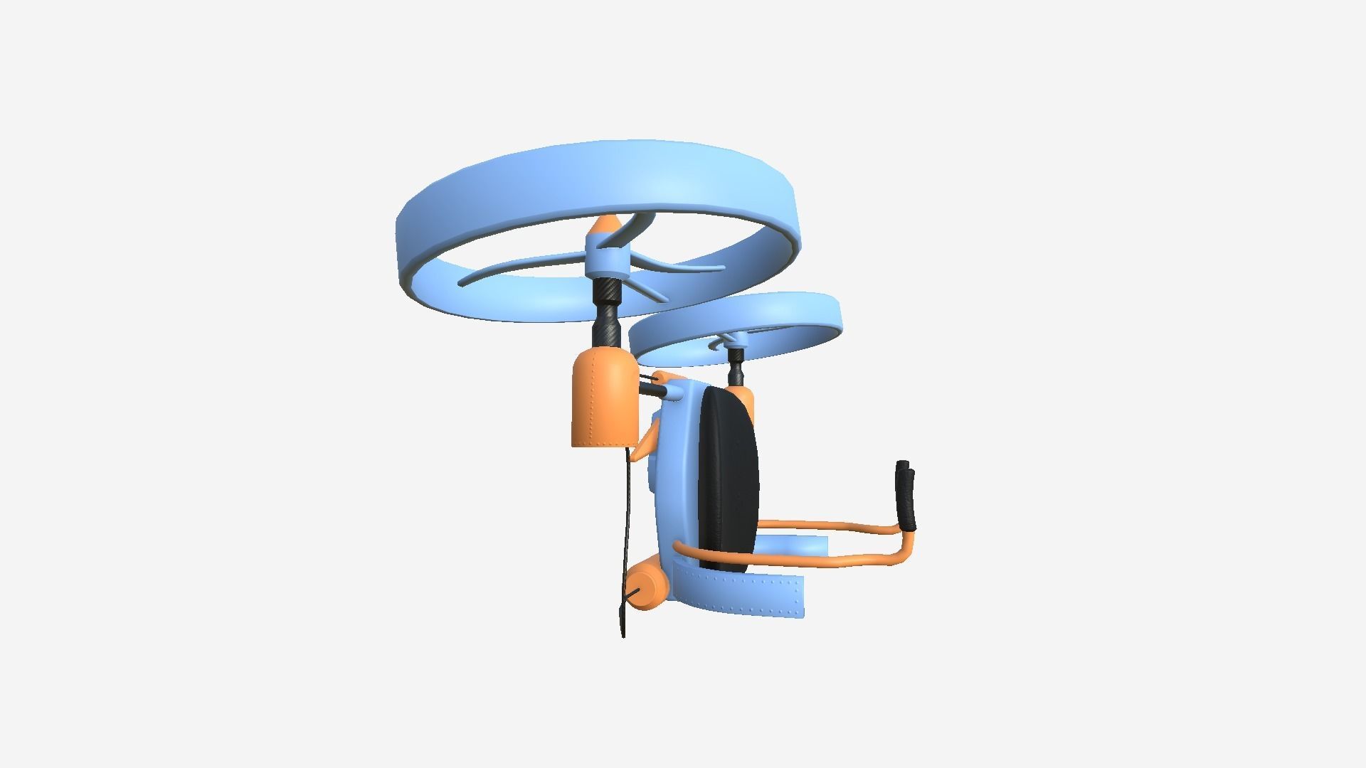 Jetpack Electric B09 Blue Orange - SciFi Character Design Low-poly 3D model_4
