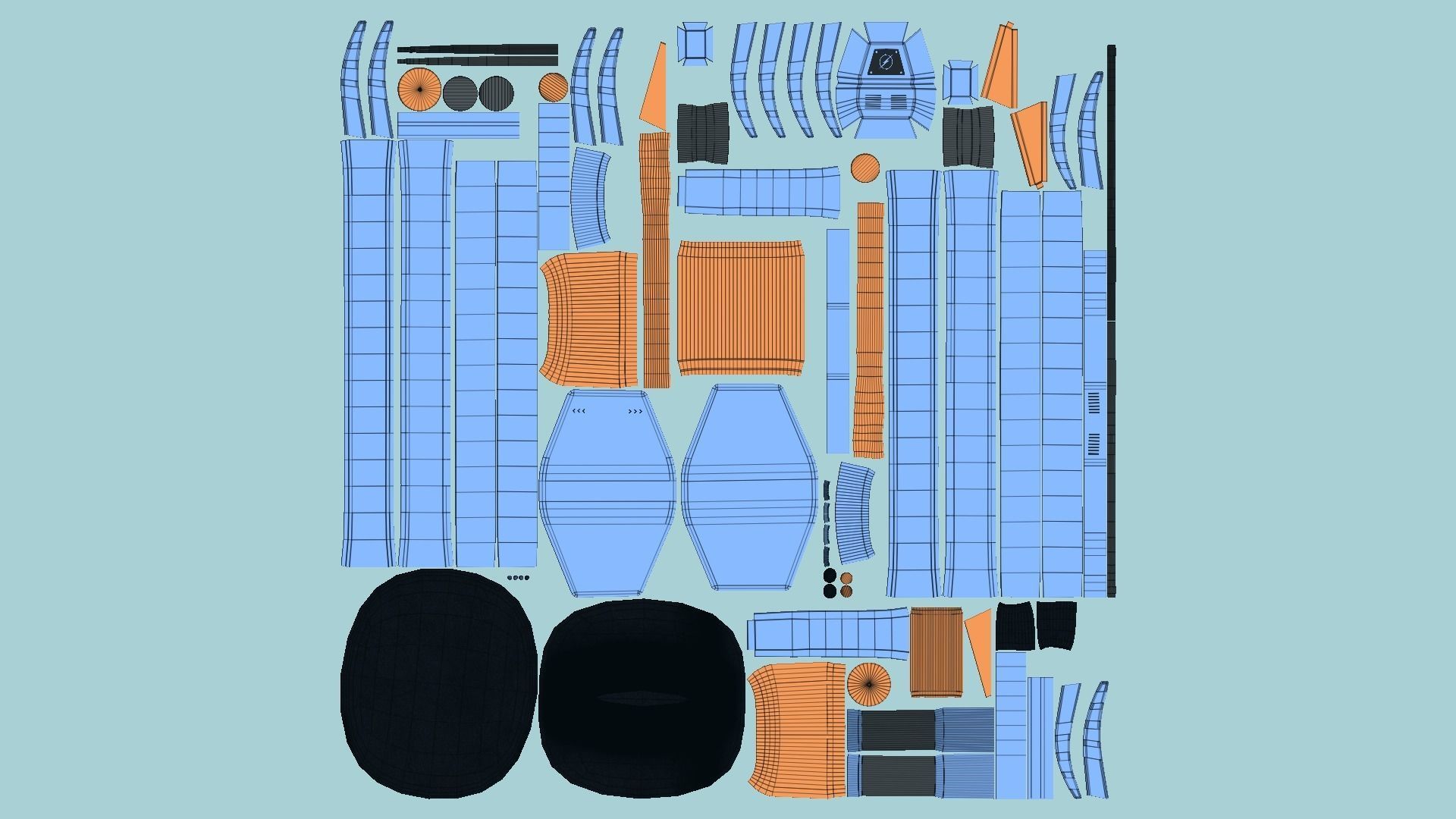 Jetpack Electric B09 Blue Orange - SciFi Character Design Low-poly 3D model_5