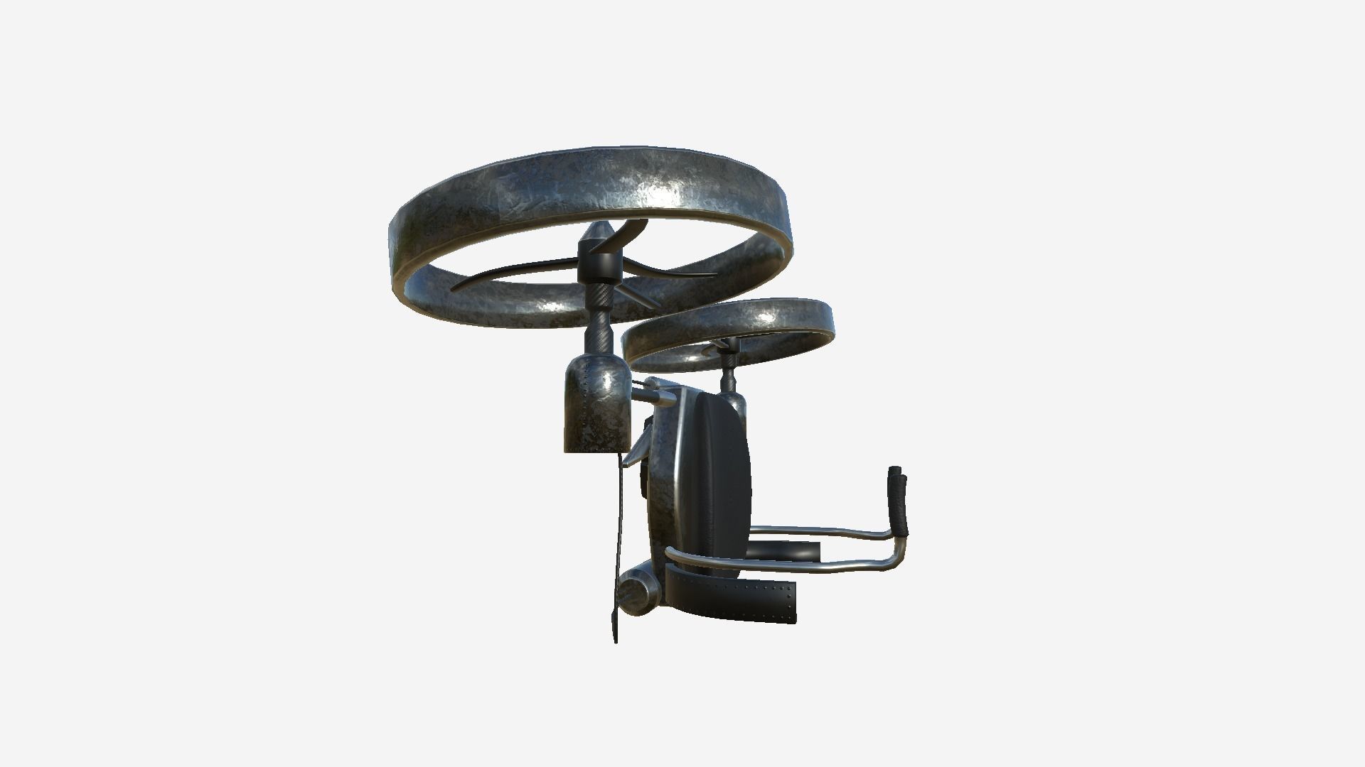 Jetpack Electric B10 Black Dirt - SciFi Character Design Low-poly 3D model_4