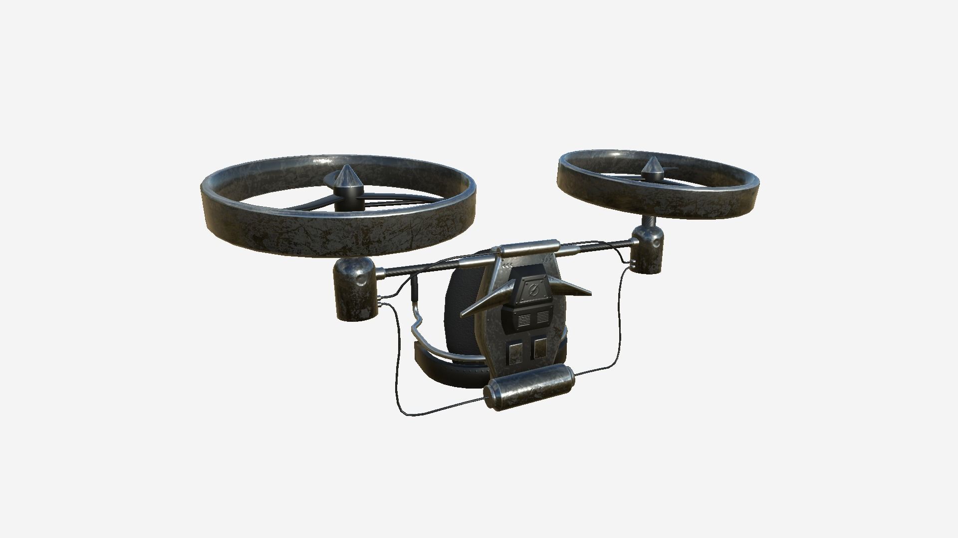 Jetpack Electric B10 Black Dirt - SciFi Character Design Low-poly 3D model_1