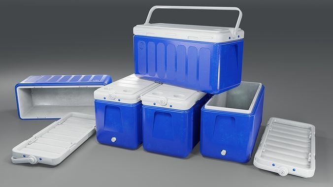 Cooler box Low-poly 3D model 7