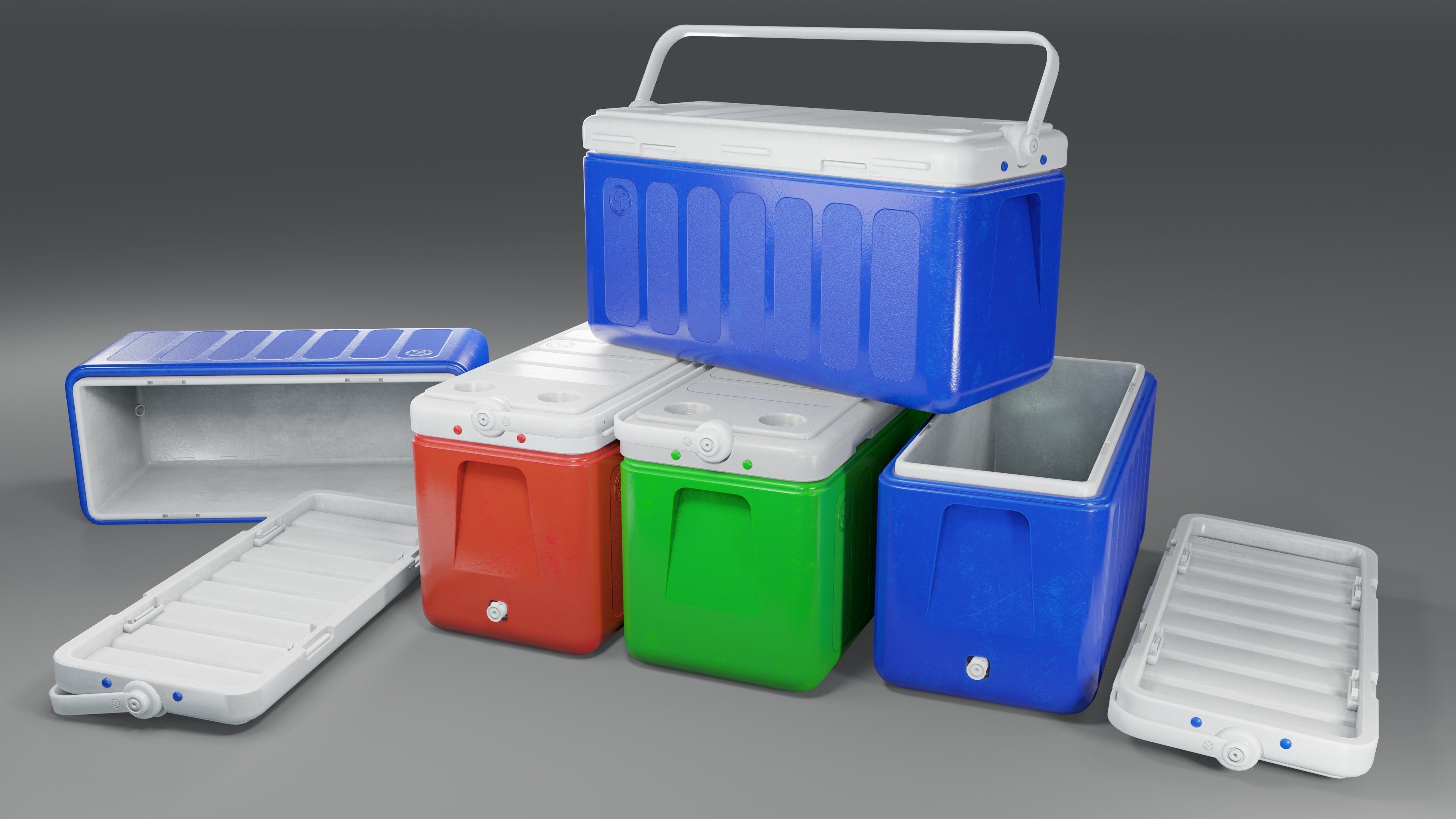 Cooler box Low-poly 3D model_4