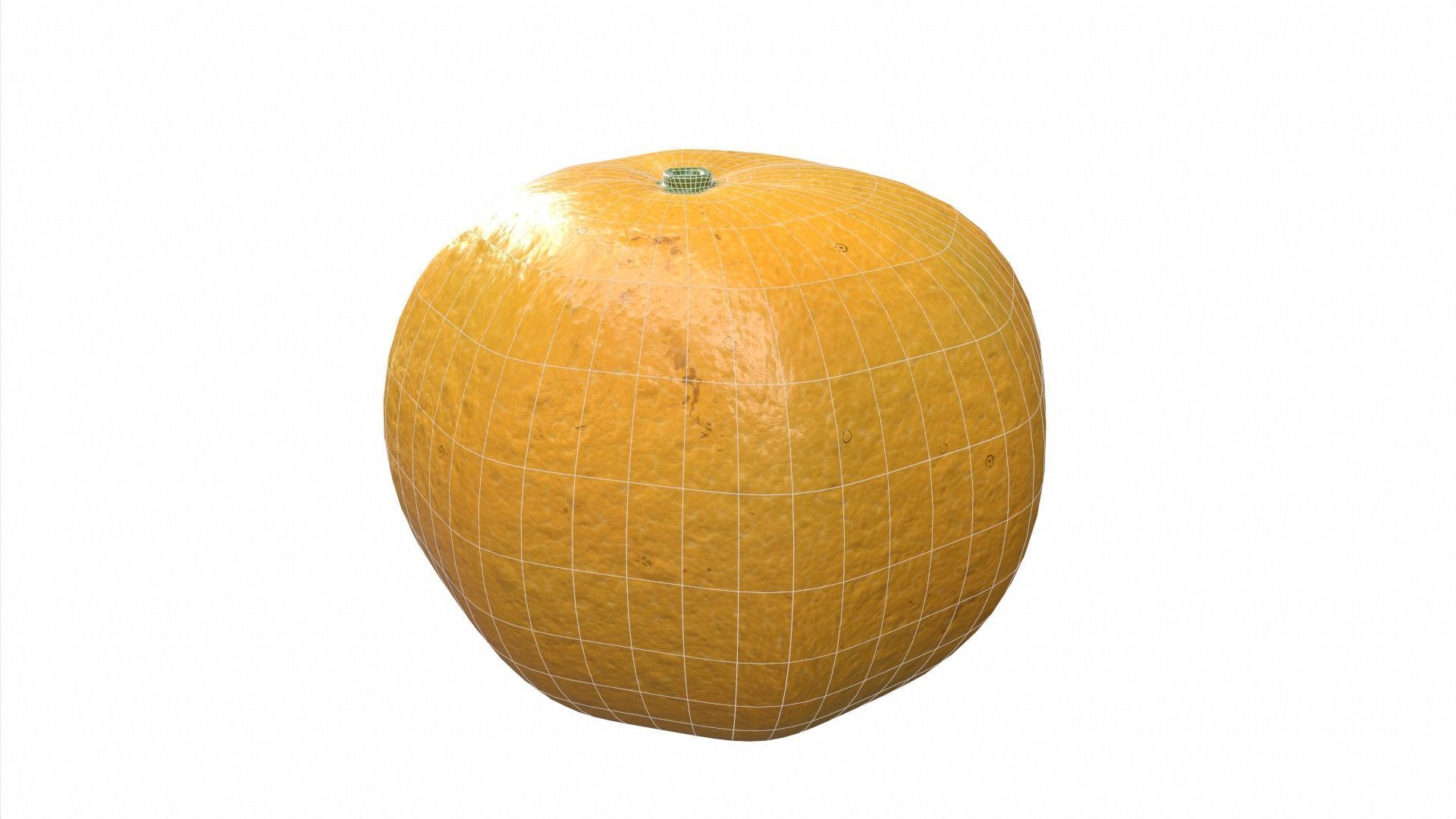 Orange Low-poly 3D model_6