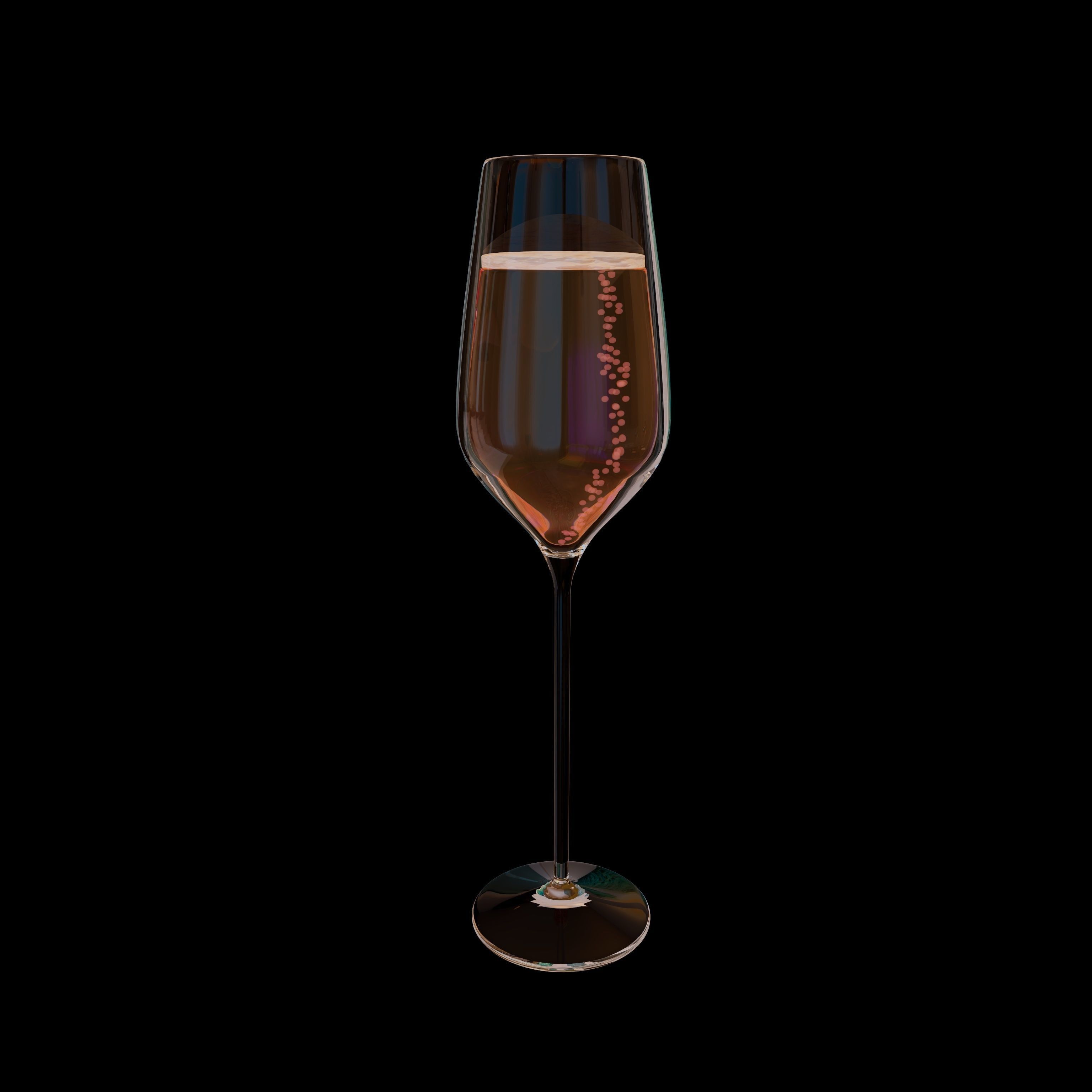 Champagne Flute 3D model_3