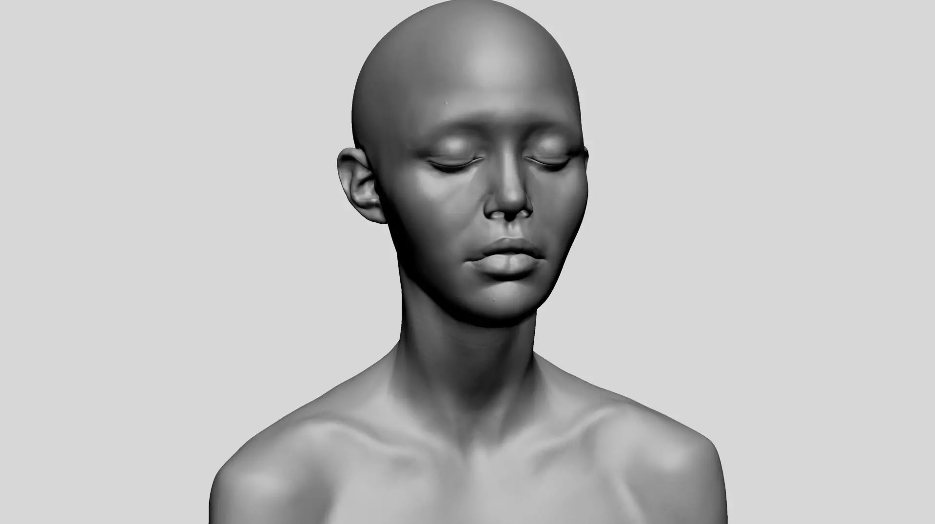 Female Head A 3D model_0