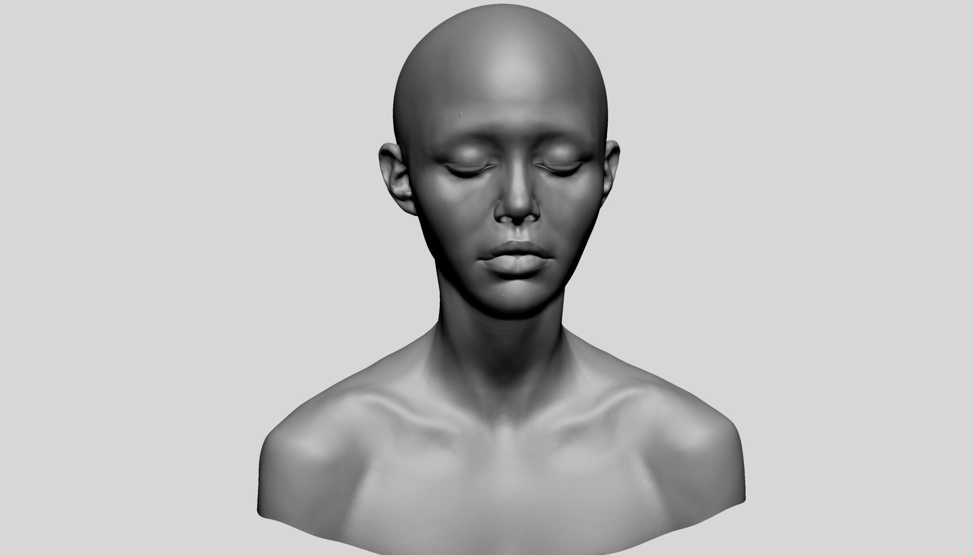Female Head A 3D model_7