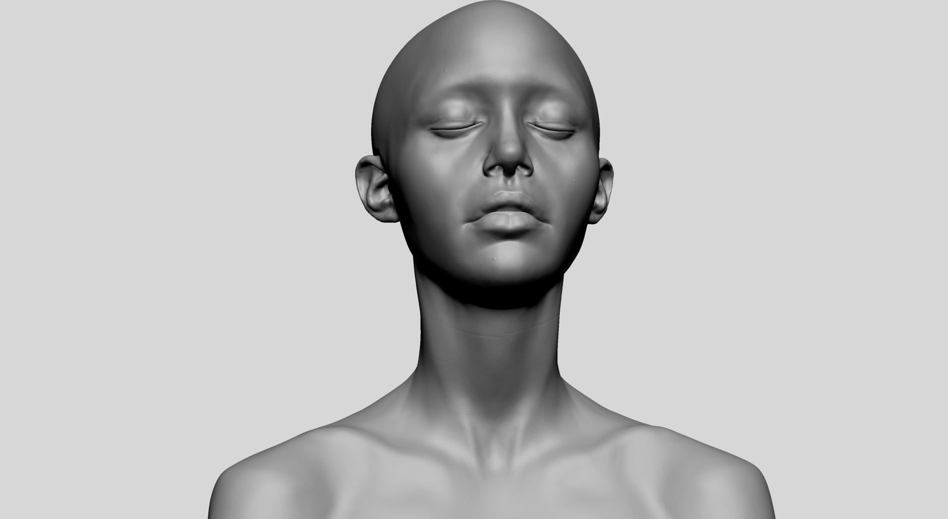 Female Head A 3D model_8