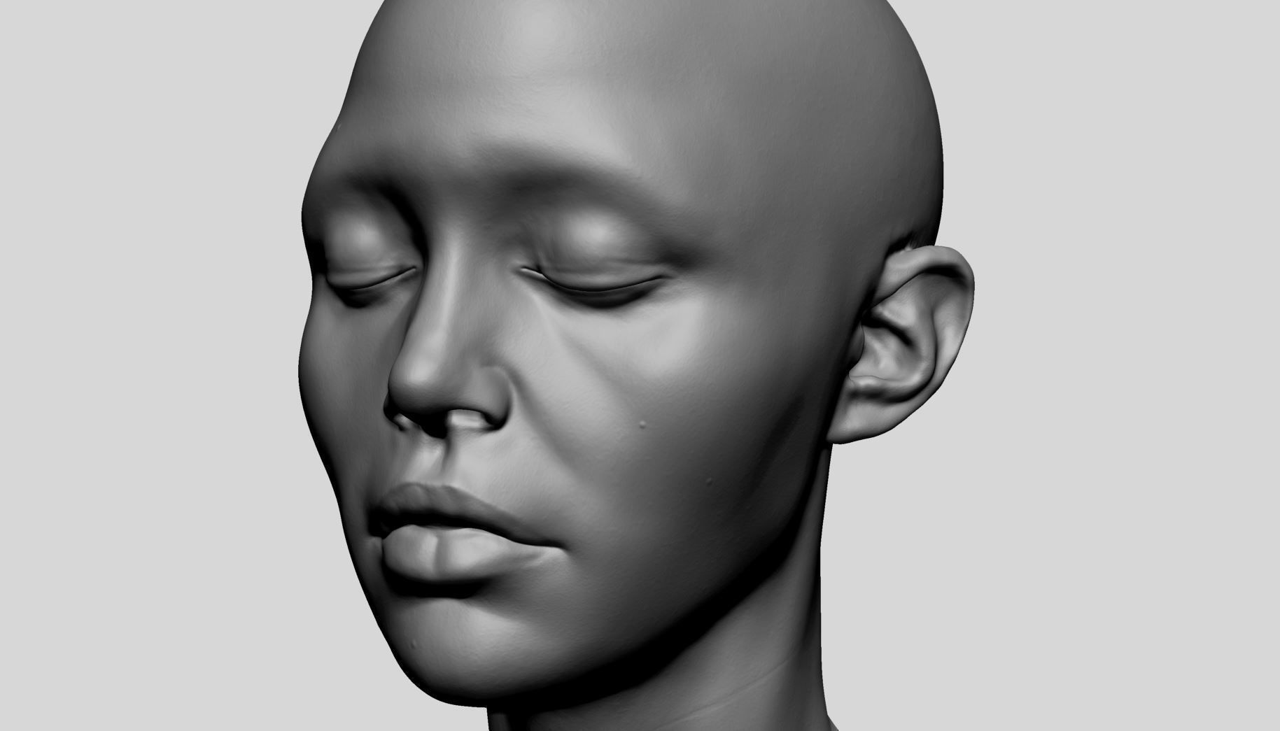 Female Head A 3D model_10