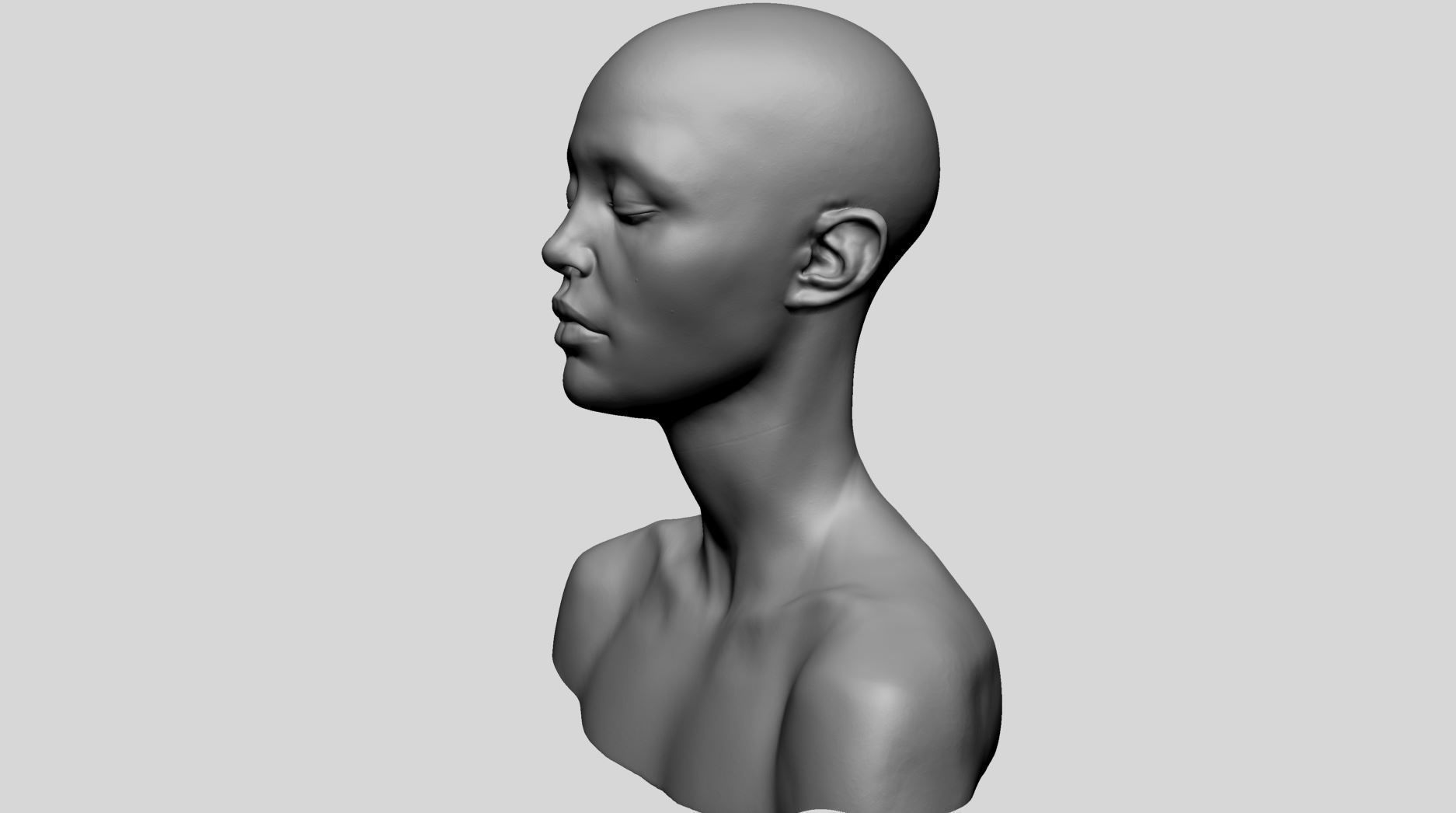 Female Head A 3D model_6