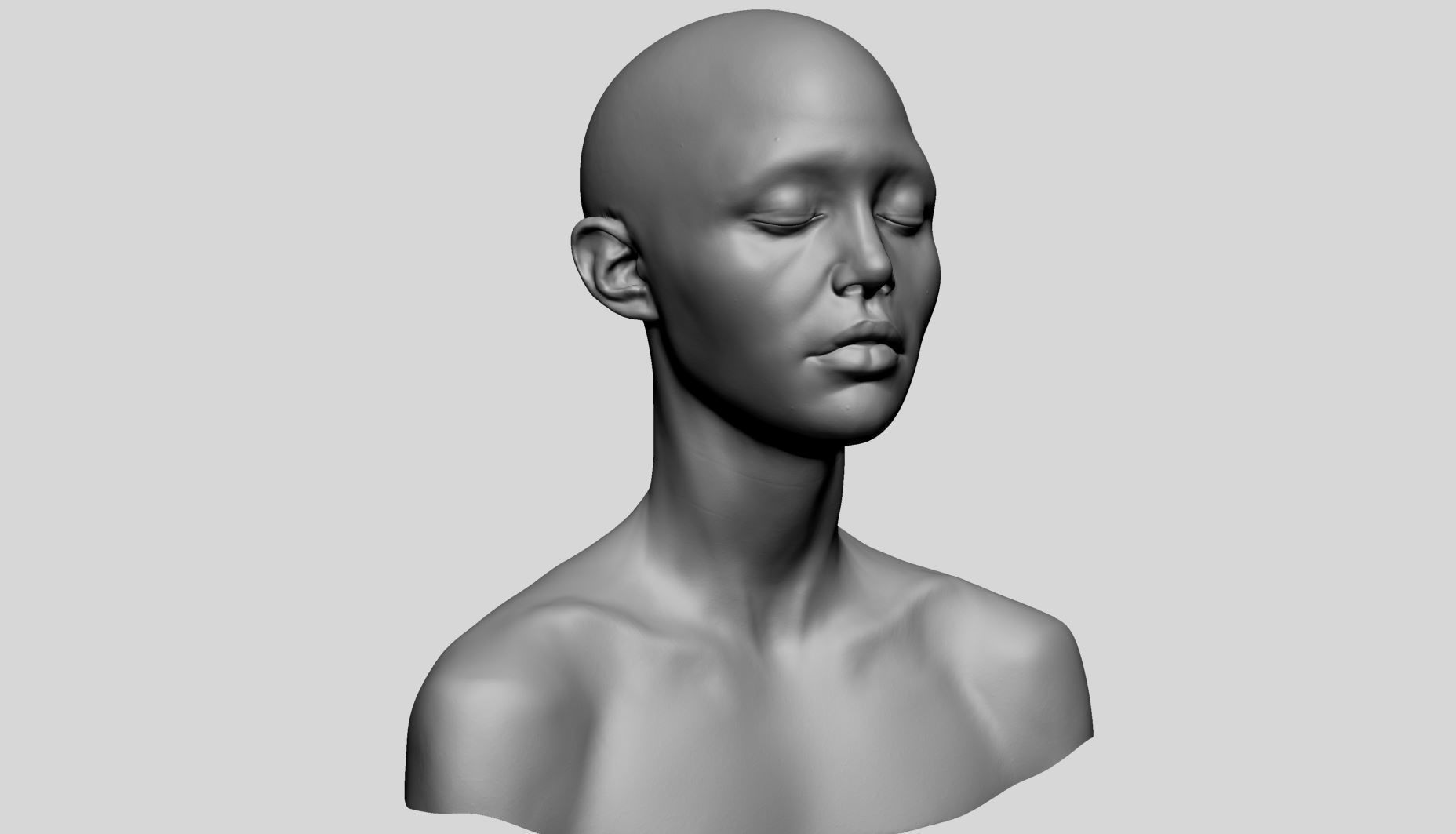 Female Head A 3D model_1