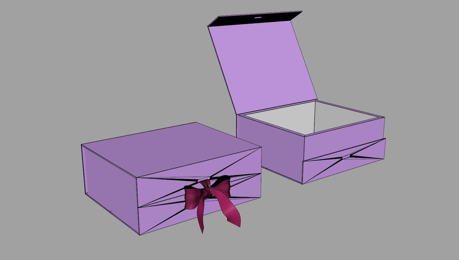Magnetic Box with Ribbon 3D model_5