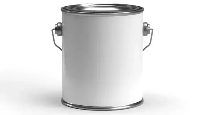 One pint paint can  with metal handle 3D model