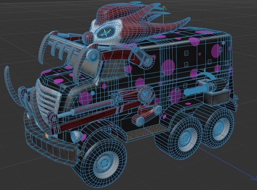 Darktooth toy truck with polka dots 3D model_6