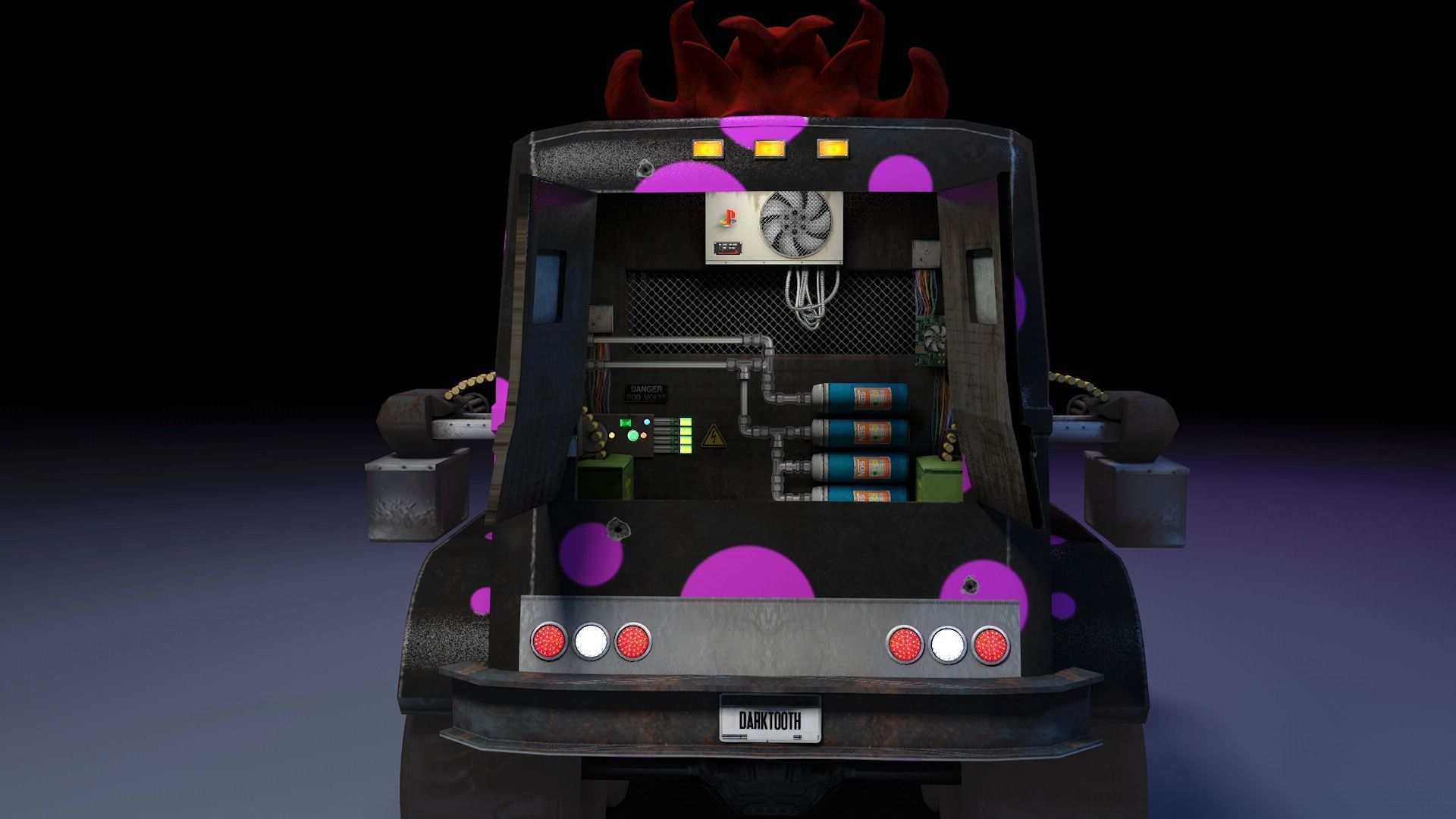 Darktooth toy truck with polka dots 3D model_5