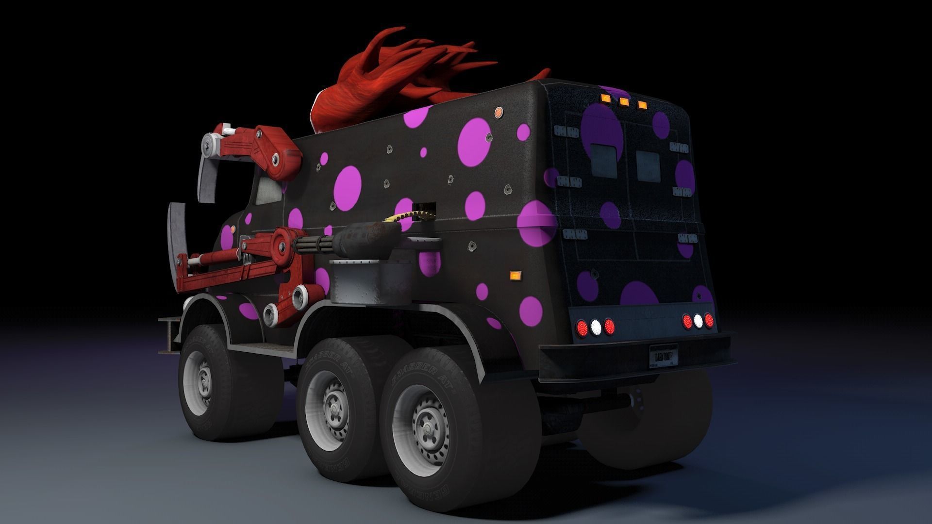 Darktooth toy truck with polka dots 3D model_4