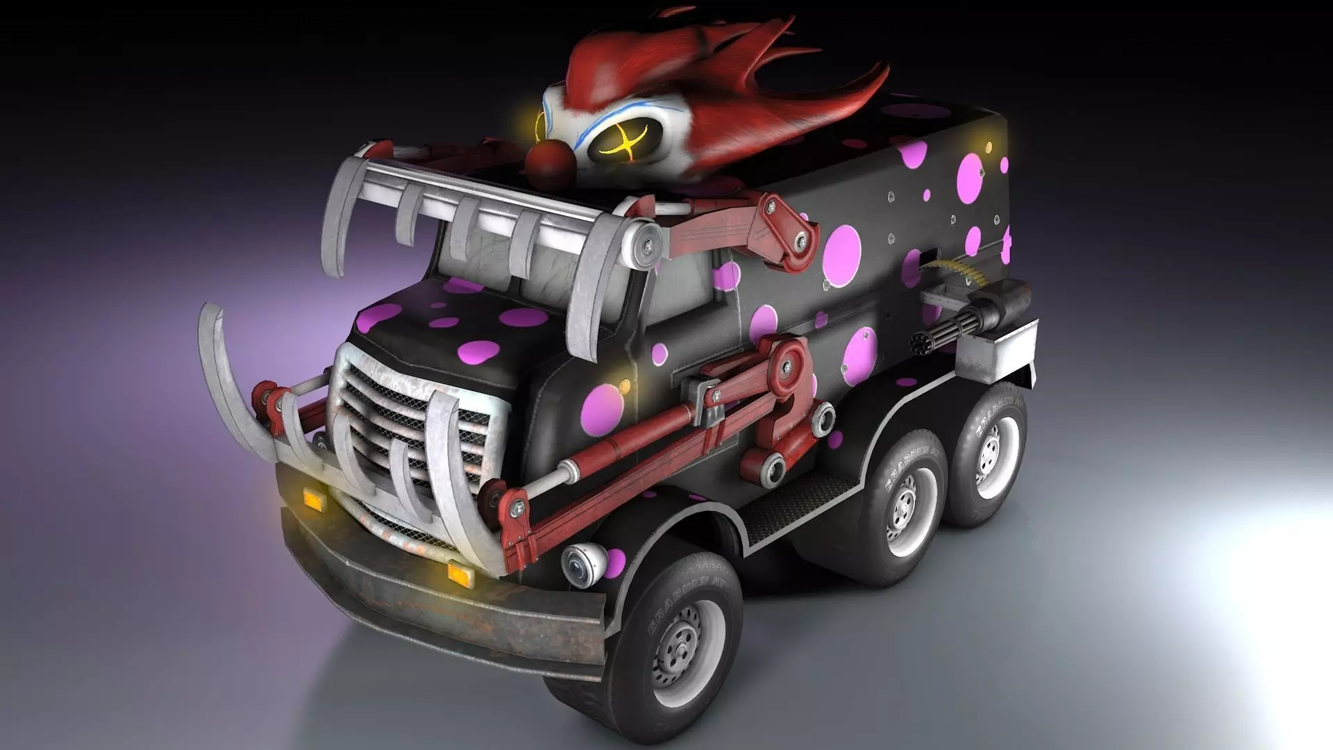Darktooth toy truck with polka dots 3D model_0
