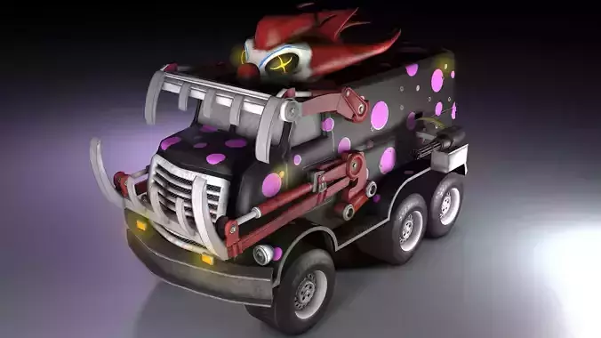 Darktooth toy truck with polka dots