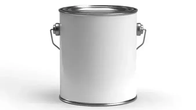 Quart paint can with metal handle 3D model