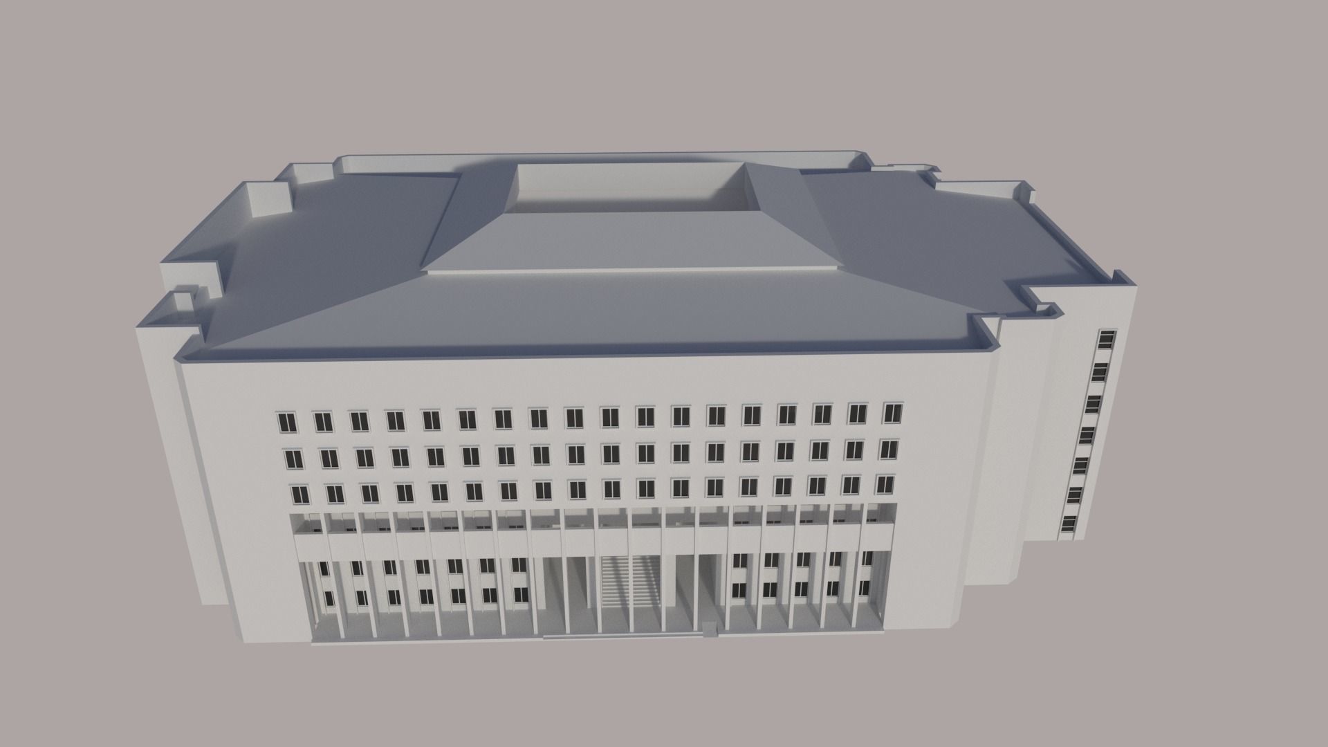 Building No1 Low-poly 3D model_8