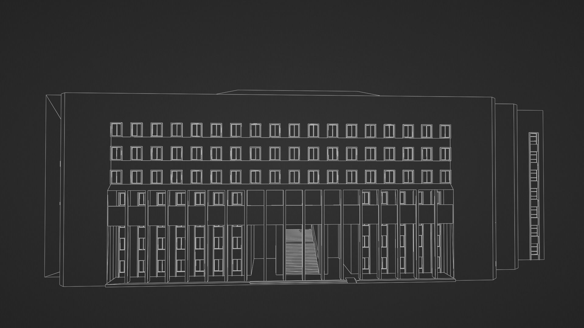 Building No1 Low-poly 3D model_17