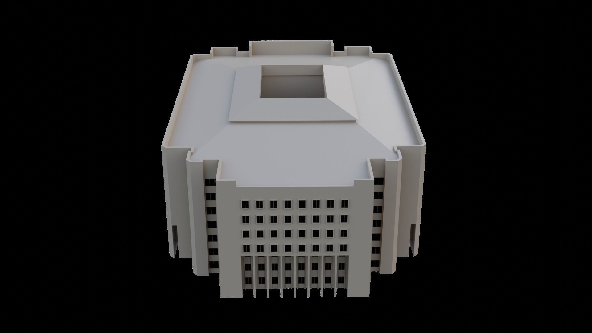 Building No1 Low-poly 3D model_2