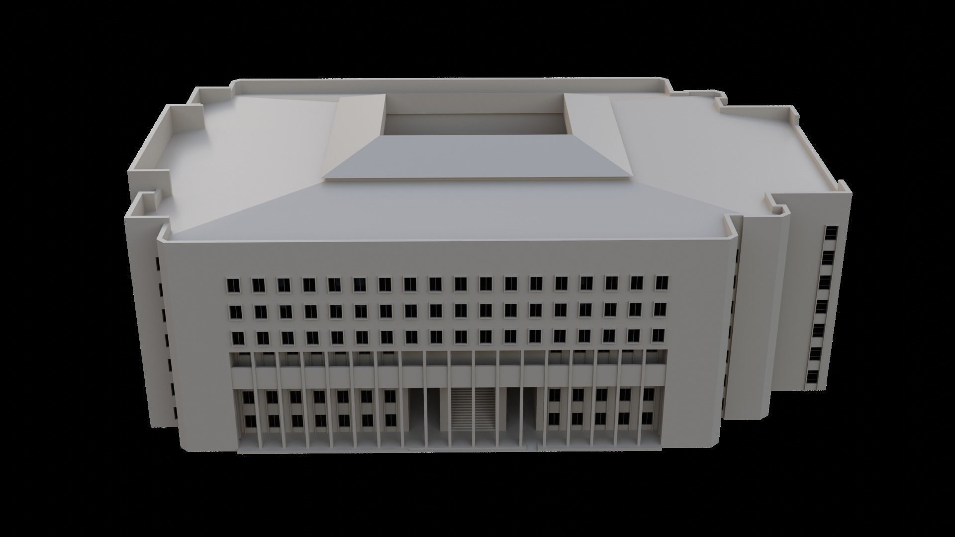 Building No1 Low-poly 3D model_3