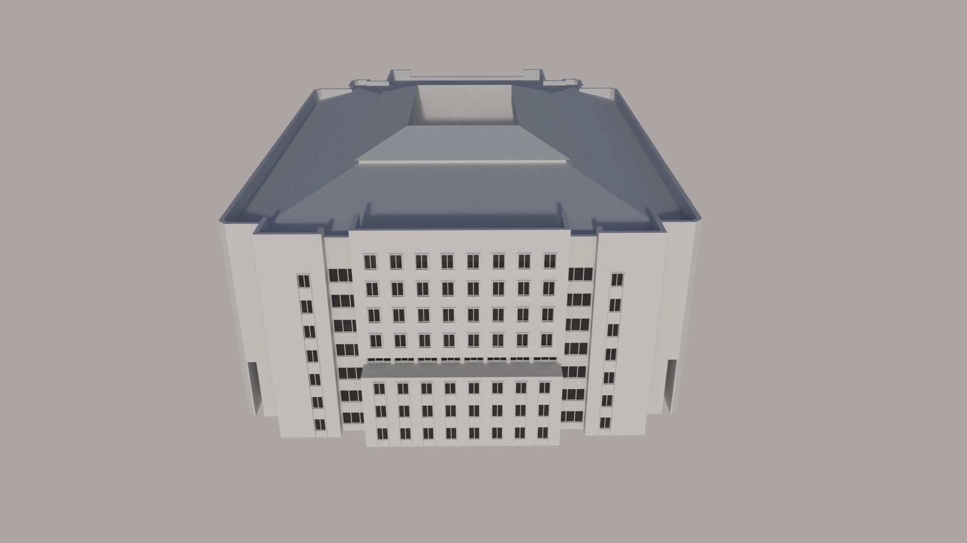 Building No1 Low-poly 3D model_9