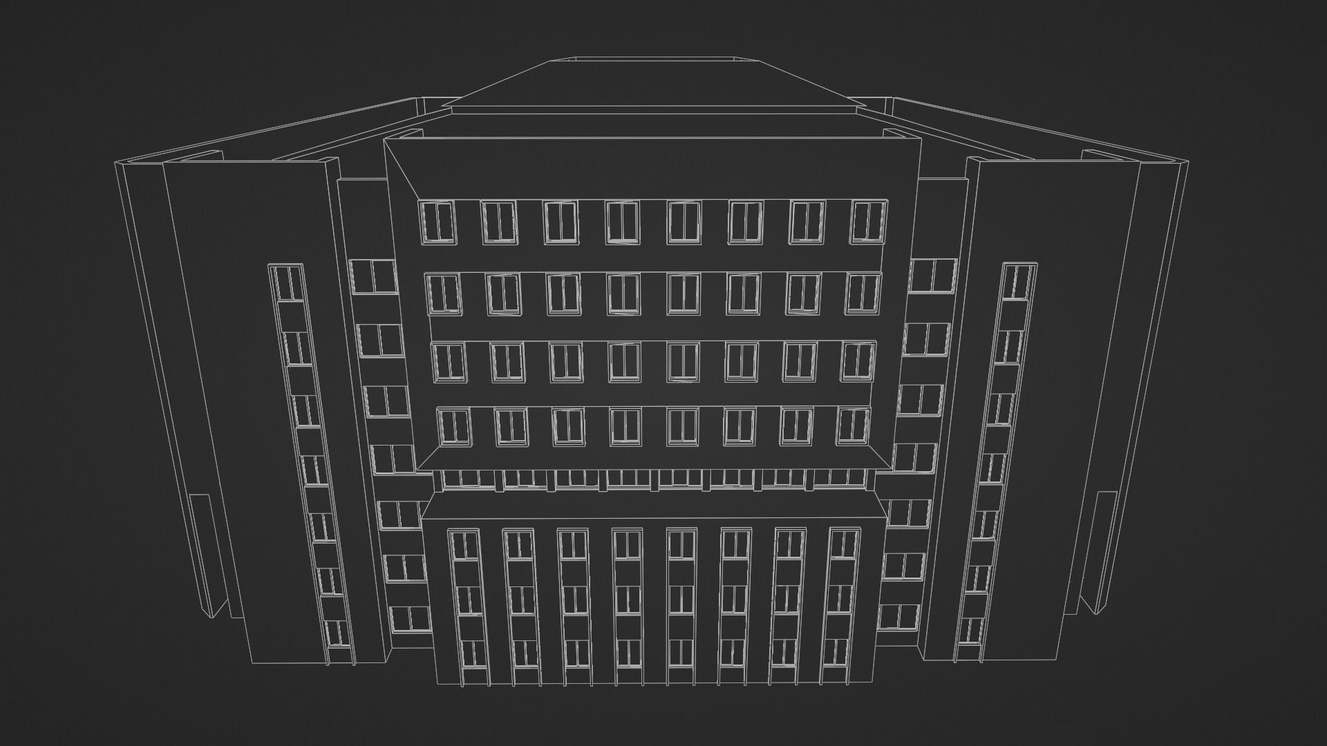 Building No1 Low-poly 3D model_18