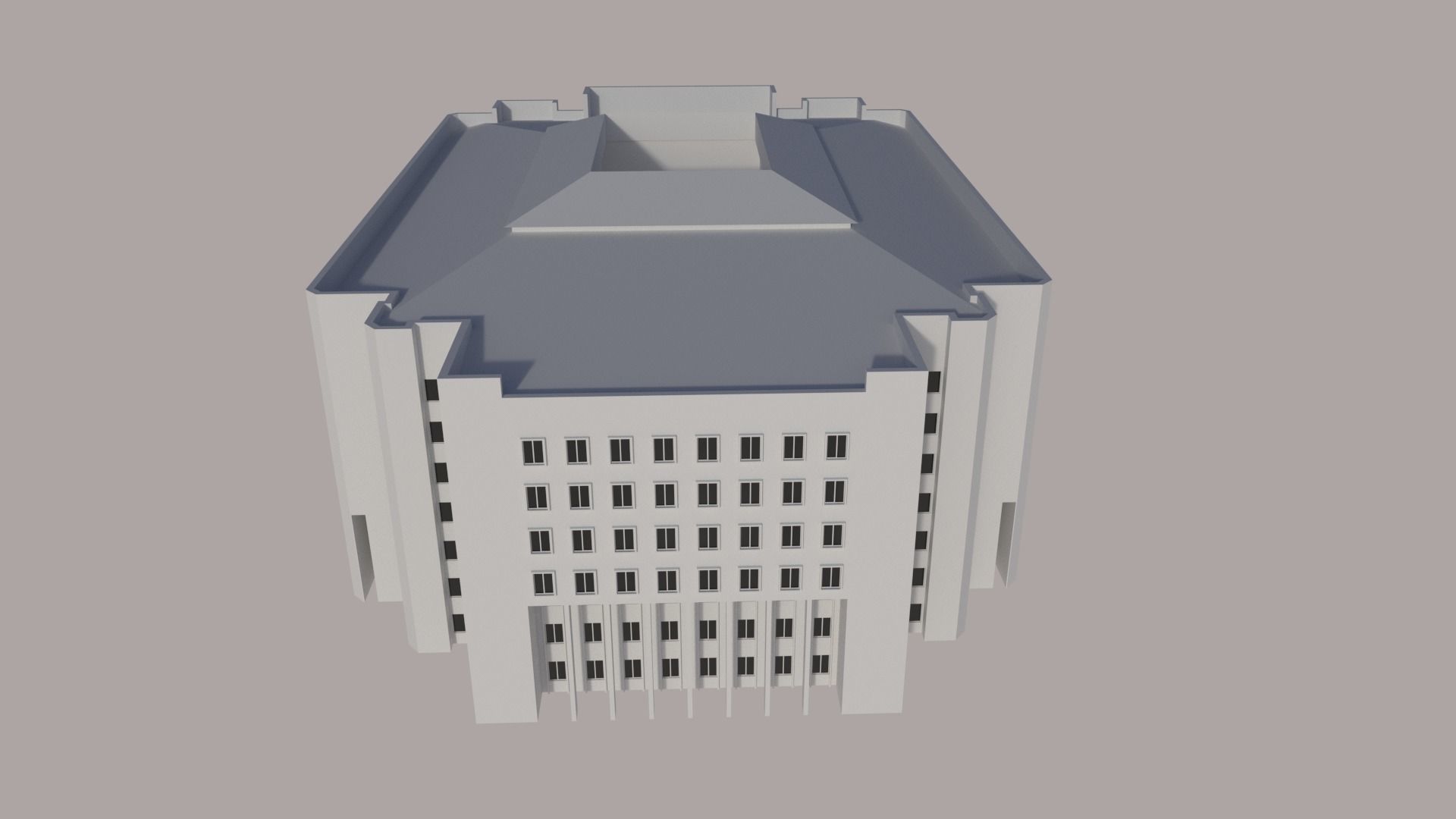 Building No1 Low-poly 3D model_7