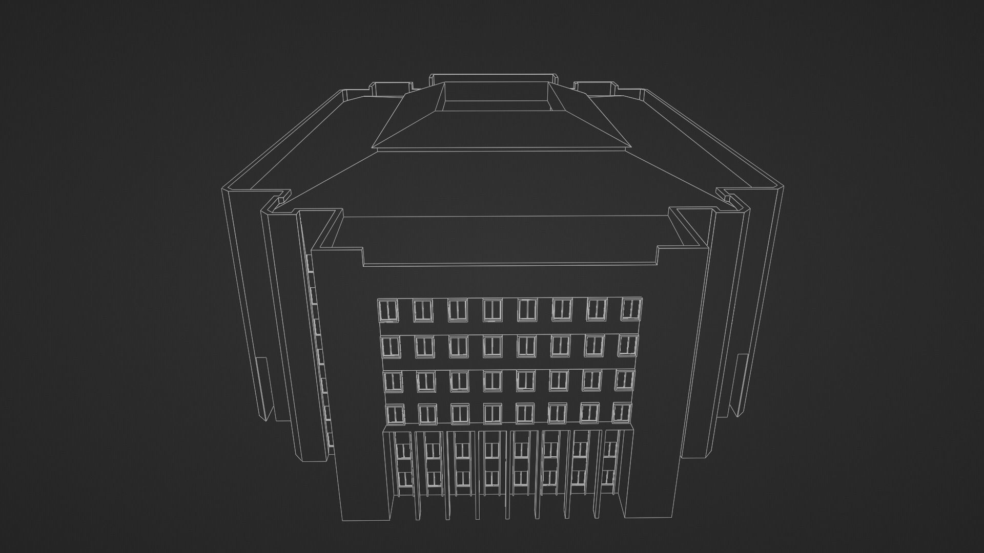 Building No1 Low-poly 3D model_16
