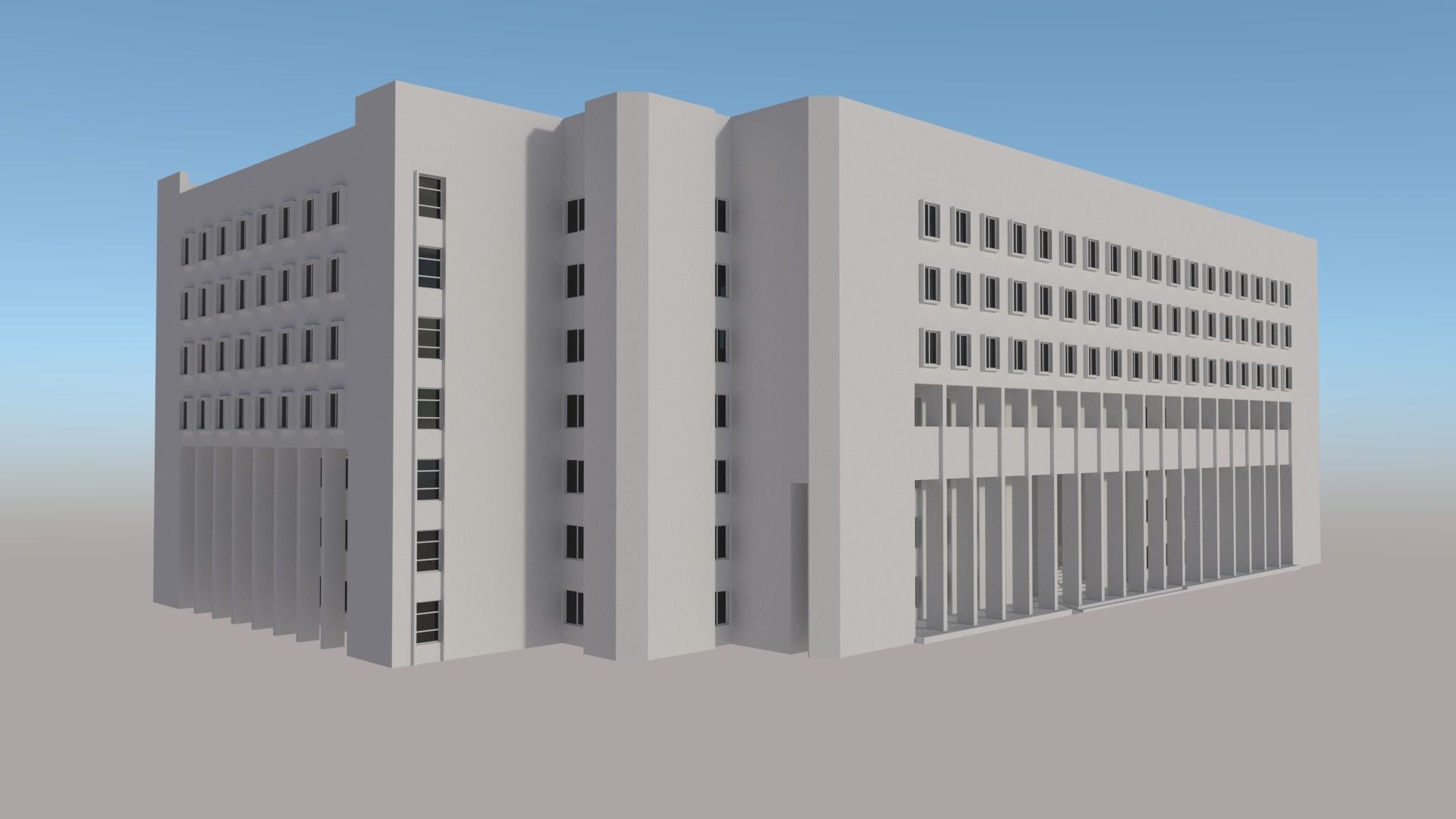 Building No1 Low-poly 3D model_5