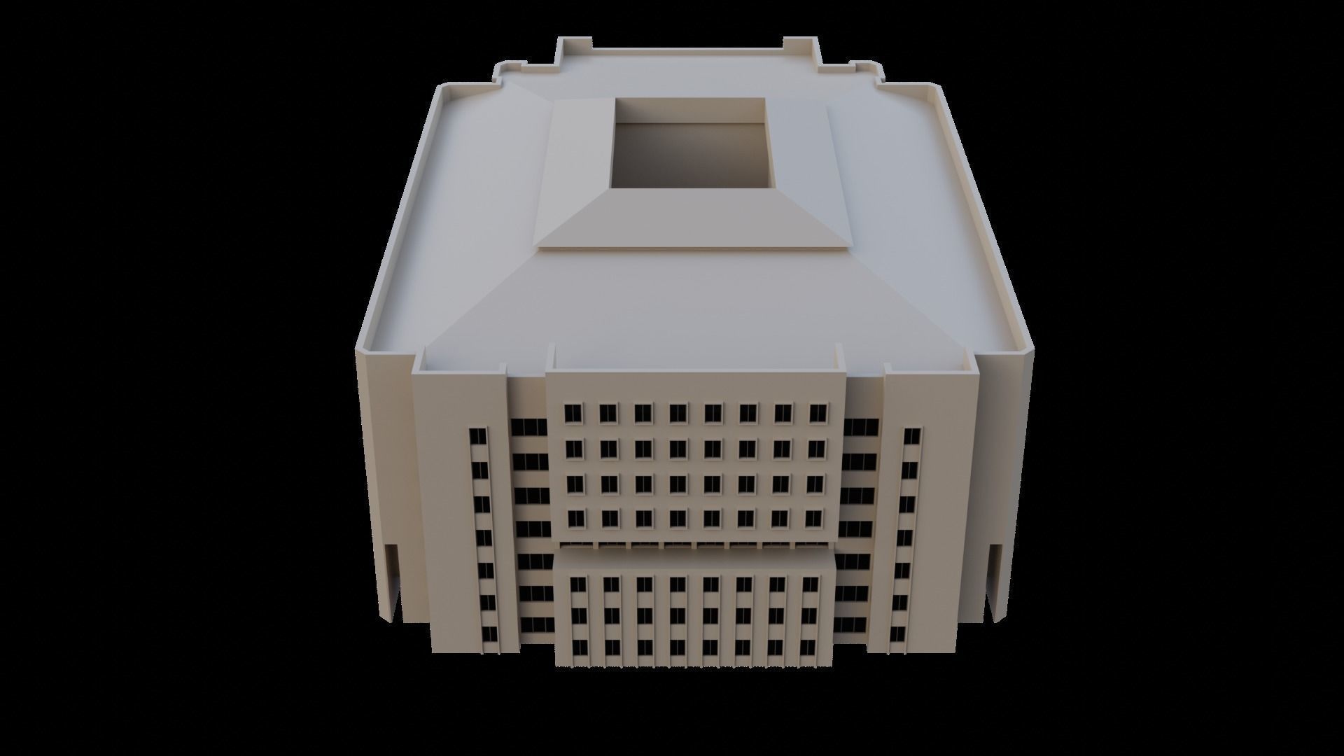 Building No1 Low-poly 3D model_4