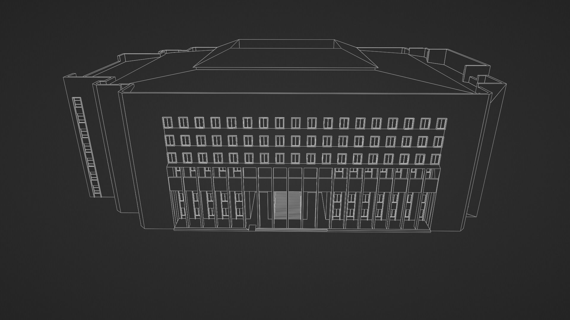 Building No1 Low-poly 3D model_15