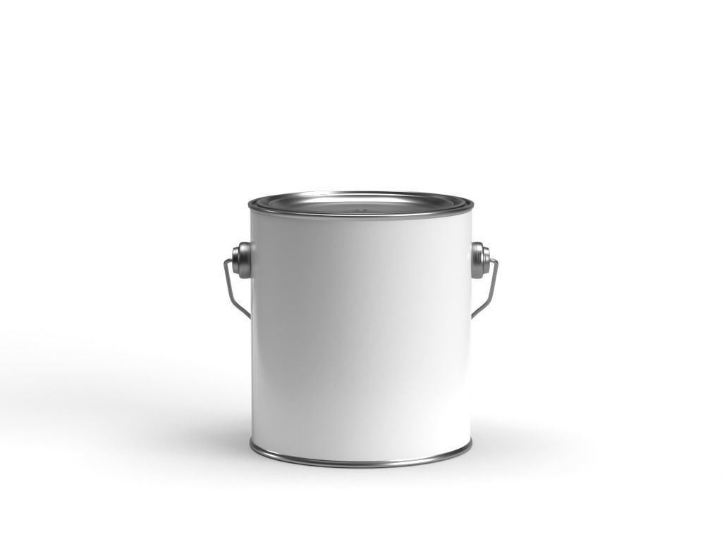 Half gallon paint can with metal handle  3D model_3