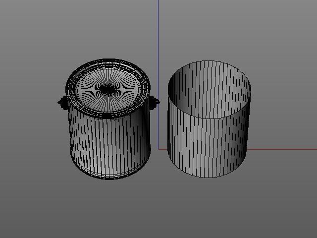 Half gallon paint can with metal handle  3D model_2
