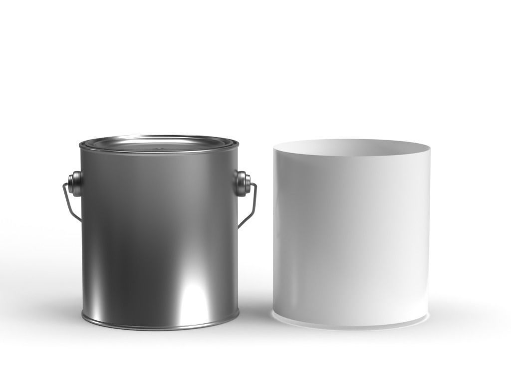 Half gallon paint can with metal handle  3D model_4