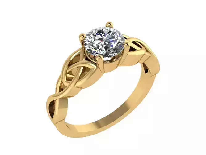 Ring012 celtic knot engagement ring gold 3D print model