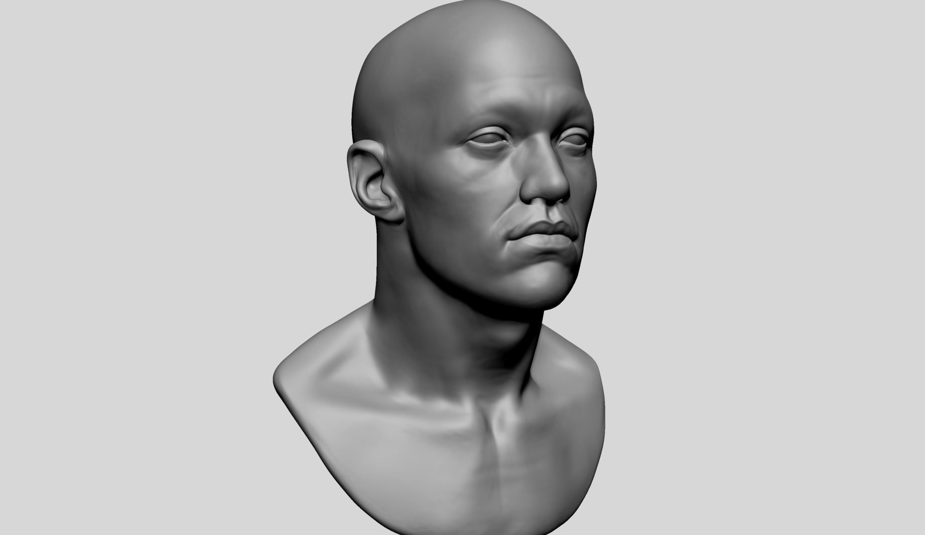 Male Head A 3D model_1