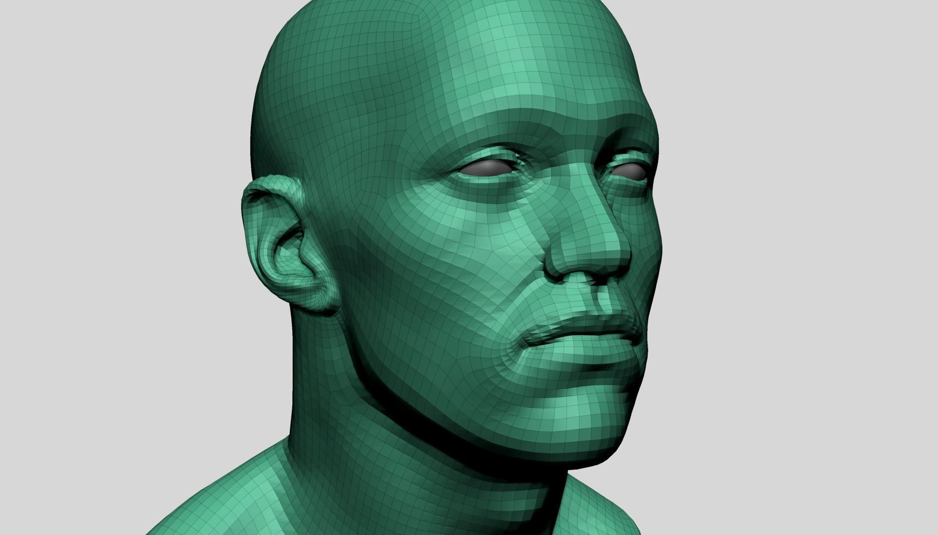 Male Head A 3D model_12