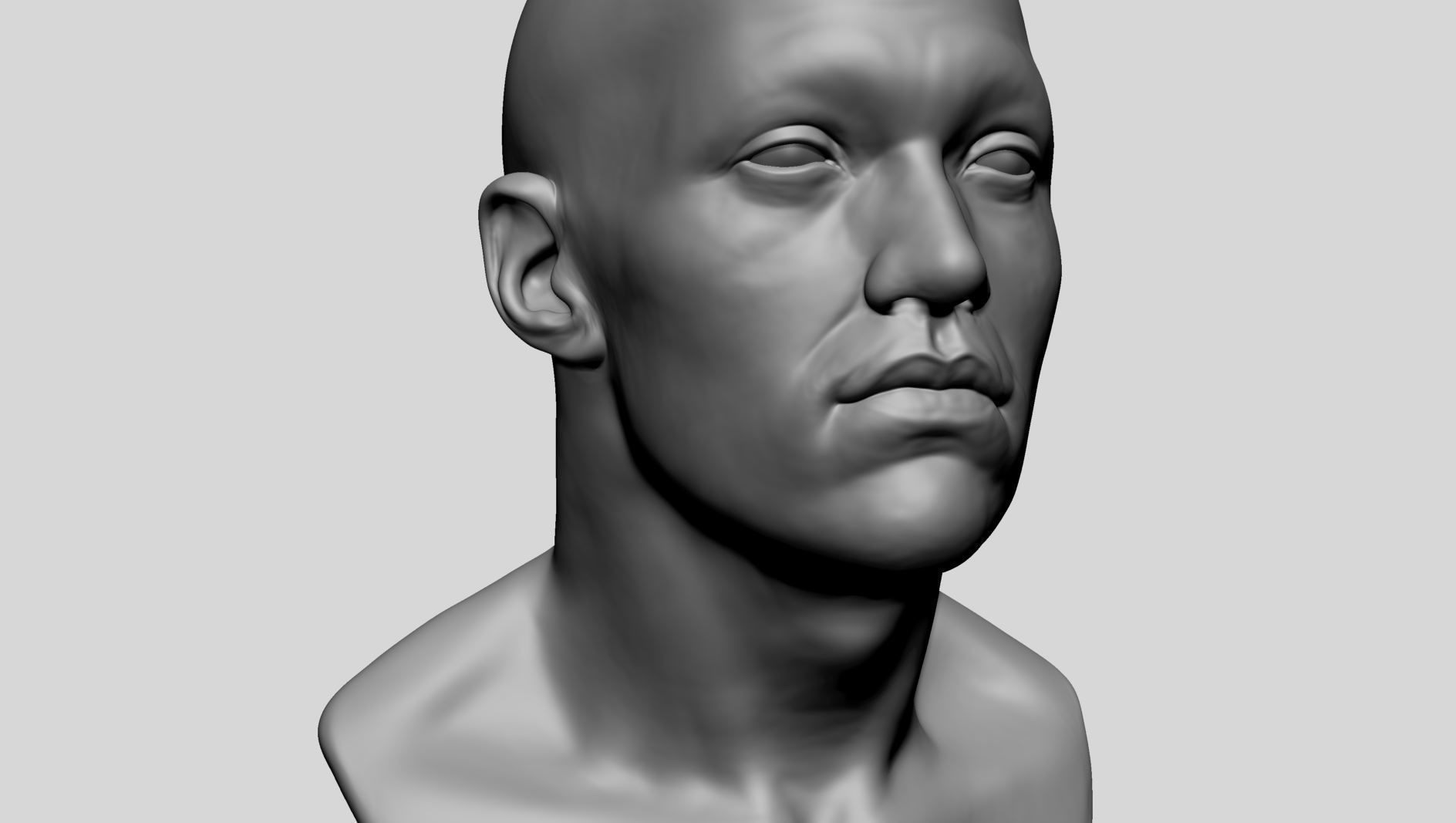 Male Head A 3D model_9