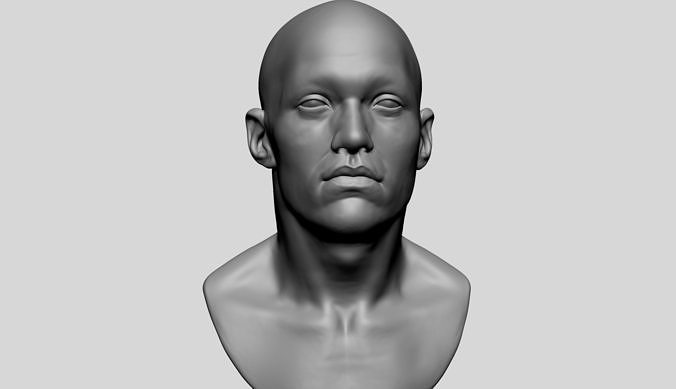 Male Head A 3D model