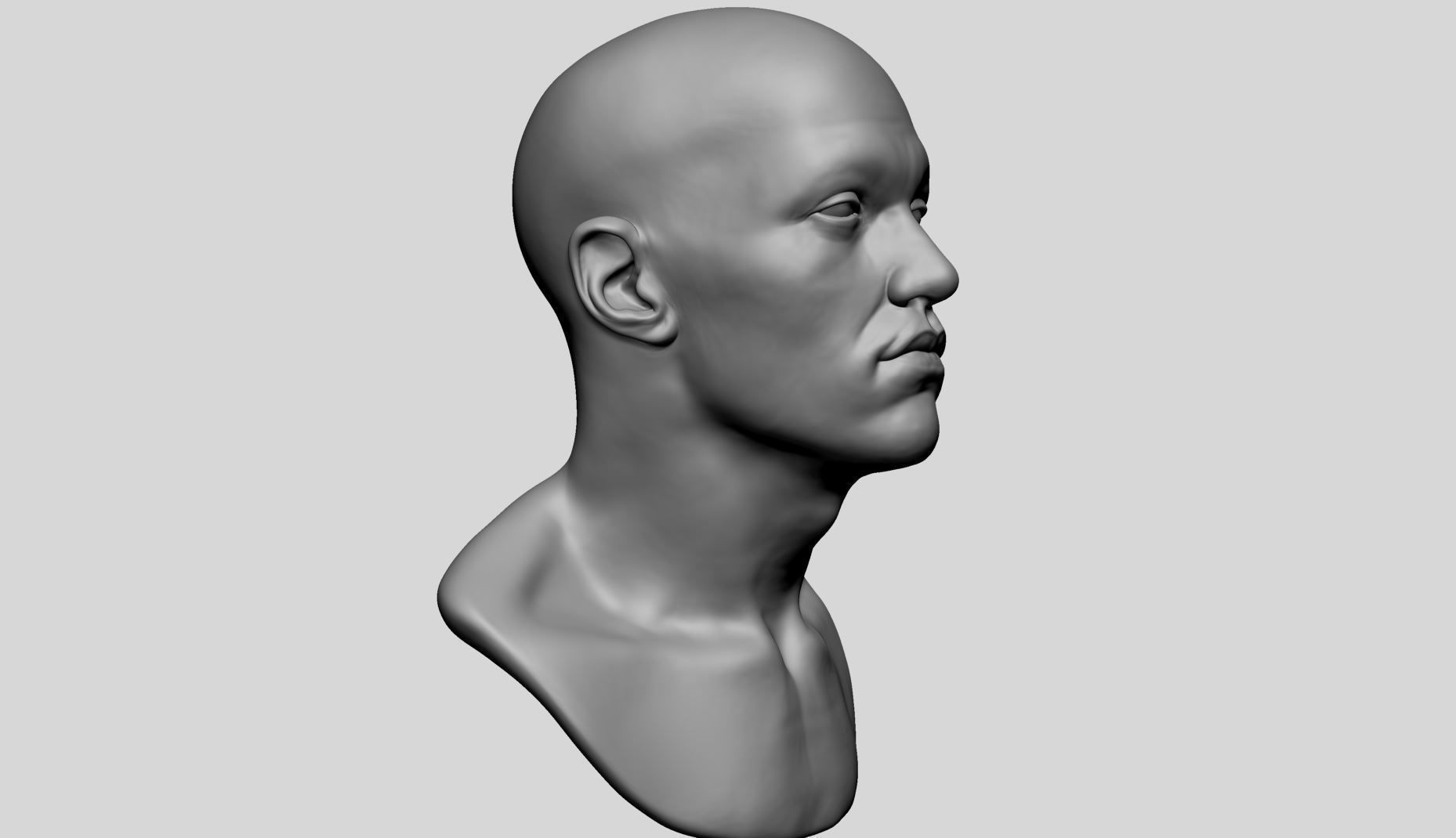 Male Head A 3D model_2