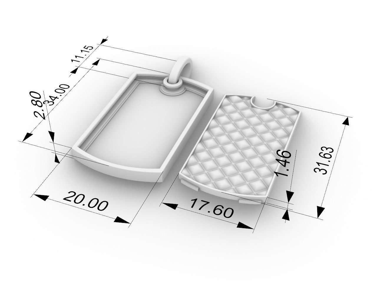 pendant dog tag bestseller 3D print model_5