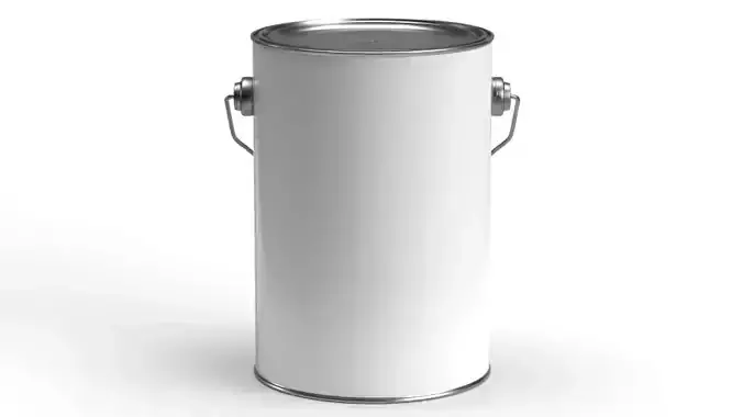 5 Quart paint can with metal handle  3D model