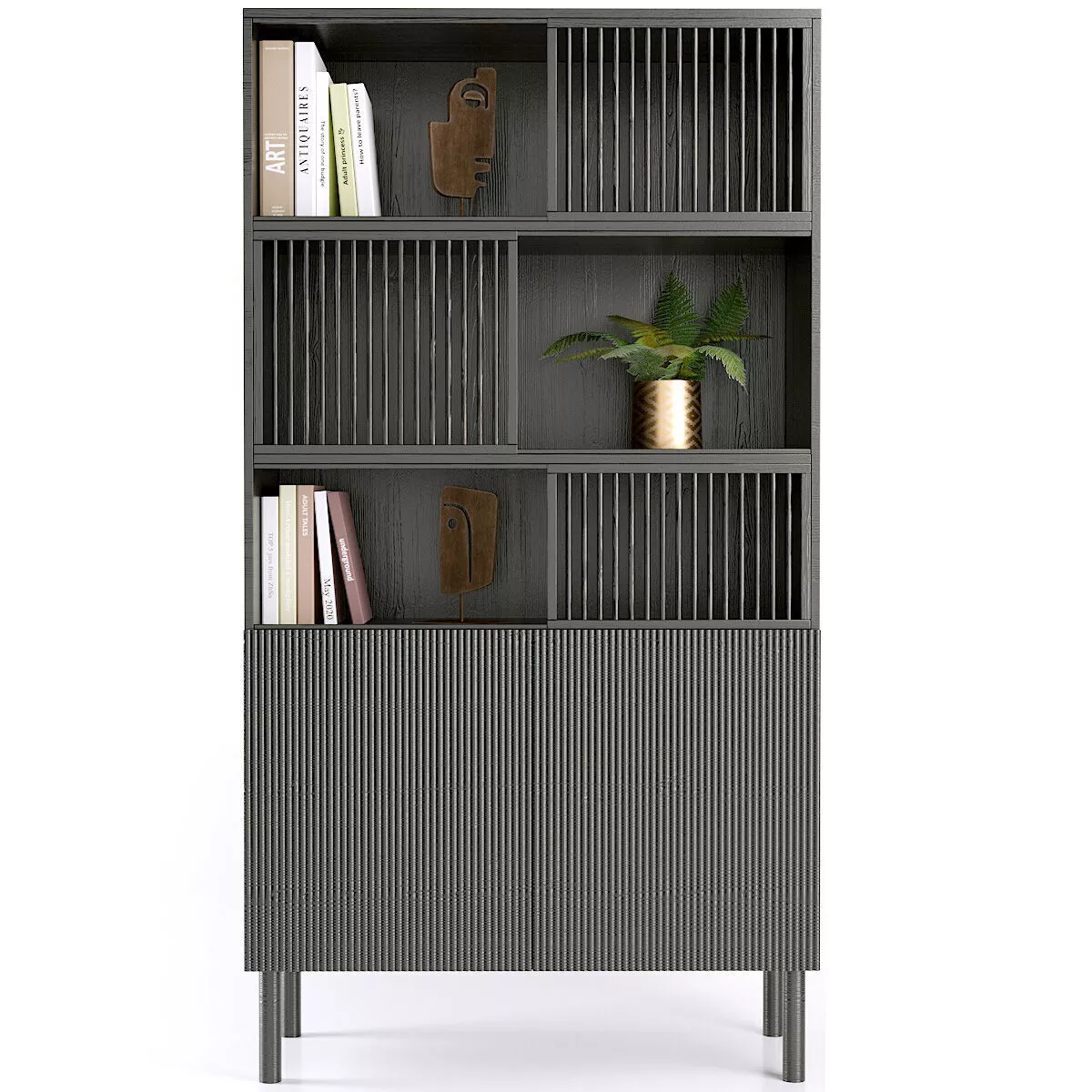 Oak bookcase Bilbao 3D model