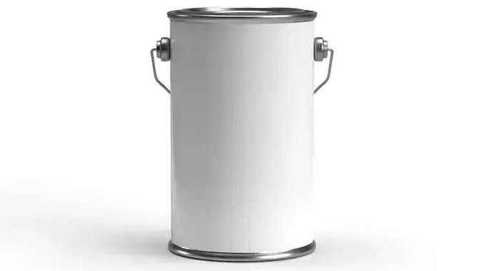Quart paint can with metal handle  3D model