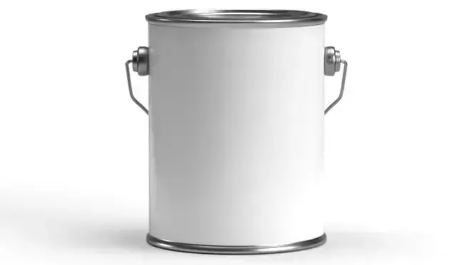 One pint paint can with metal handle  3D model