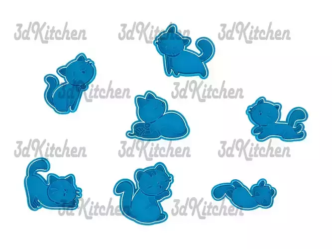 Cats cookie cutters STL files 3D print model
